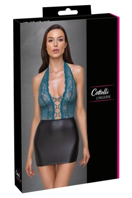 Cottelli LINGERIE sukienka matowa z koronkową gorą XL czarno-zielona