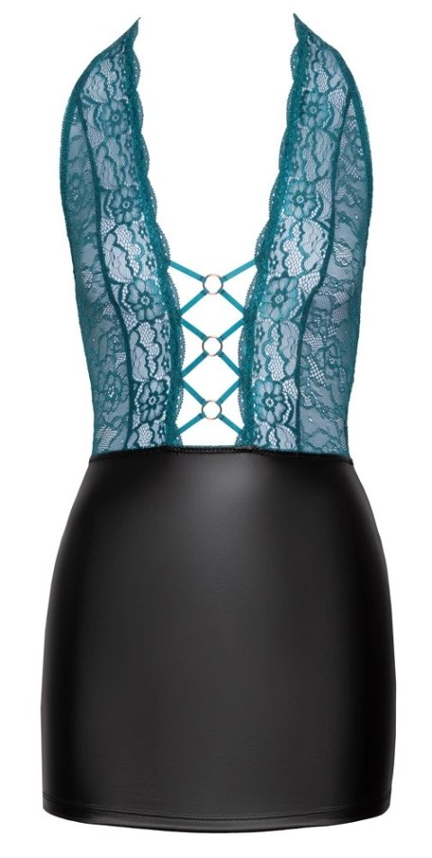 Cottelli LINGERIE sukienka matowa z koronkową gorą XL czarno-zielona Cottelli LINGERIE sukienka matowa z koronkową gorą XL czarno-zielona