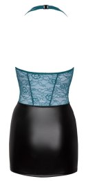 Cottelli LINGERIE sukienka matowa z koronkową gorą XL czarno-zielona