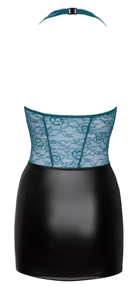 Cottelli LINGERIE sukienka matowa z koronkową gorą XL czarno-zielona Cottelli LINGERIE sukienka matowa z koronkową gorą XL czarno-zielona