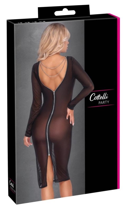 Cottelli PARTY sukienka XL czarna długa z prześwitującego materiału Cottelli PARTY sukienka XL czarna długa z prześwitującego materiału