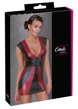 Cottelli PARTY sukienka taliowana czerwona-czarna XL matowa elastyczna