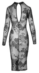 Noir Dress S - Transparentna sukienka z kwiatowym wzorem, czarna