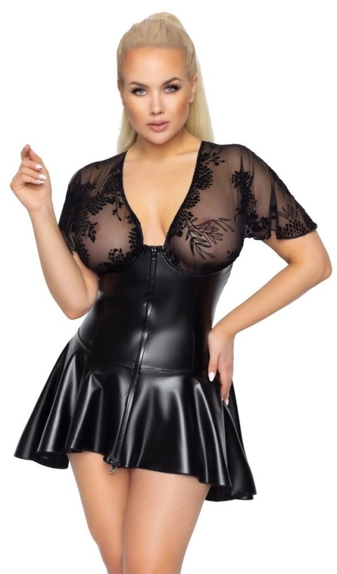 Noir Handmade Curves Sukienka Powerwetlook Czarna Rozmiar 5XL Noir Handmade Curves Sukienka Powerwetlook Czarna Rozmiar 5XL