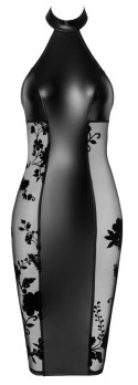 Noir Handmade Sukienka L Matowo-Błyszcząca z Wstawkami Powernet