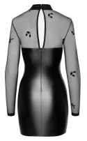Noir Sukienka L Długi Rękaw Przezroczysty Top Czarny Wetlook
