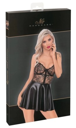 Noir Sukienka L Koronka i Wetlook Krotka Czarna Regulowana