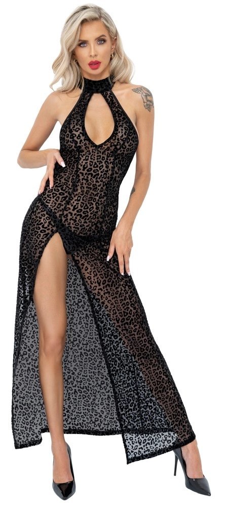Noir Sukienka Leo Off-Shoulder Rozcięcie Powernet L Panterka Noir Sukienka Leo Off-Shoulder Rozcięcie Powernet L Panterka