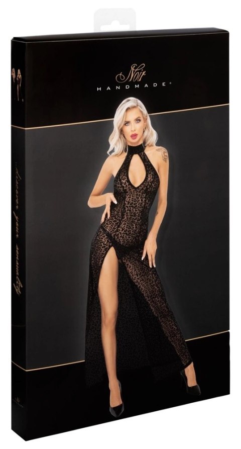 Noir Sukienka Leo Powernet XL z Rozcięciem i Keyhole Dekoltem Noir Sukienka Leo Powernet XL z Rozcięciem i Keyhole Dekoltem