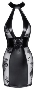 Noir Sukienka Mini Czarna Matowa Halterneck Sznurowana S