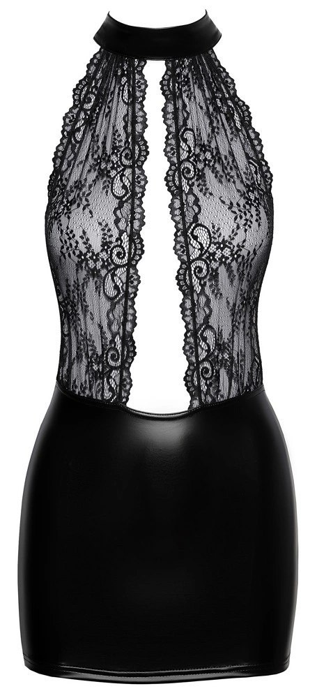 Noir Sukienka Mini XL Czarna z Koronkowym Topem i Matową Spodnicą Noir Sukienka Mini XL Czarna z Koronkowym Topem i Matową Spodnicą