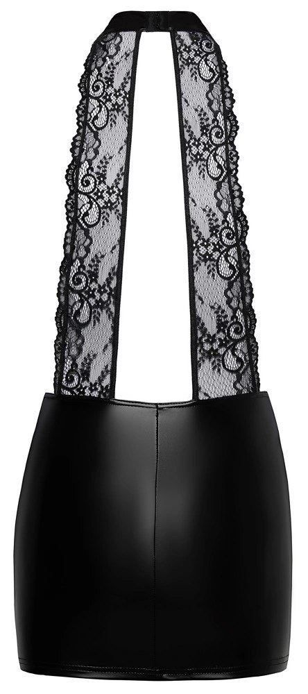 Noir Sukienka Mini XL Czarna z Koronkowym Topem i Matową Spodnicą Noir Sukienka Mini XL Czarna z Koronkowym Topem i Matową Spodnicą