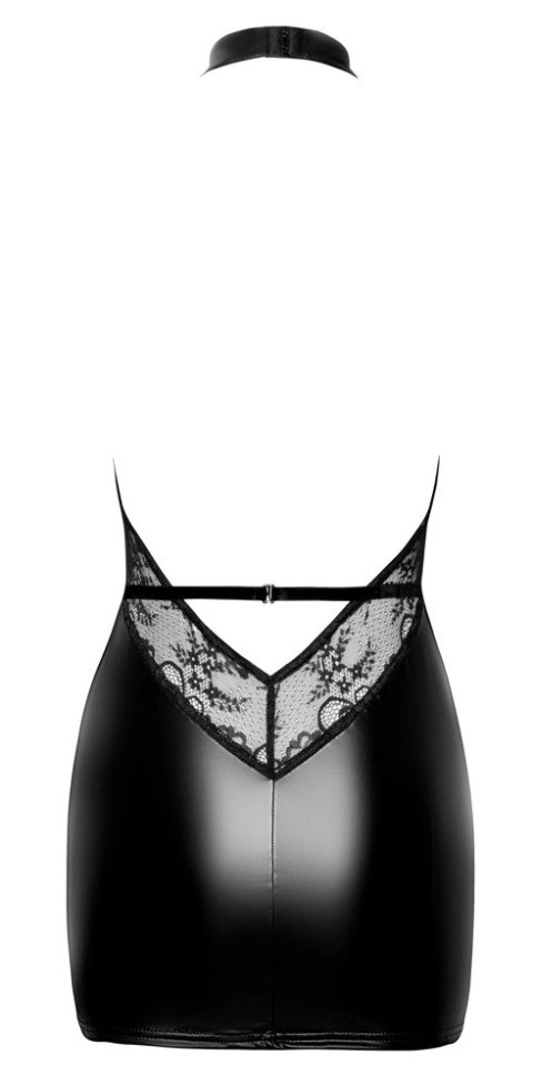 Noir Sukienka Power Wetlook z Koronką Czarna XL Noir Sukienka Power Wetlook z Koronką Czarna XL