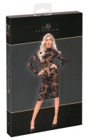 Noir Sukienka tiulowa kwiatowy wzor dł. rękaw S czarna elegancka