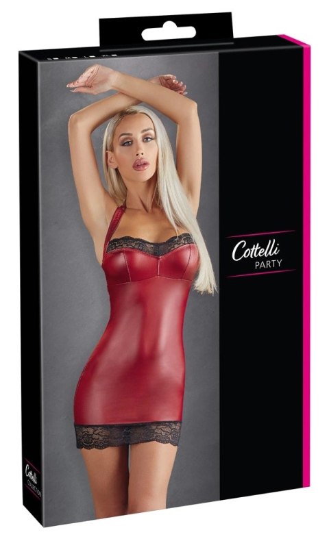 Cottelli Collection Mini Sukienka z Koronką Czerwona M Cottelli Collection Mini Sukienka z Koronką Czerwona M