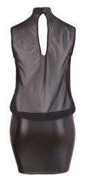 Cottelli Curves Mini Sukienka Czarna 4XL z Siateczkową Gorą