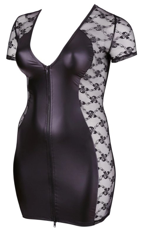 Cottelli Curves Sukienka 2XL z Zamkiem i Koronkowymi Bokami Czarna Cottelli Curves Sukienka 2XL z Zamkiem i Koronkowymi Bokami Czarna