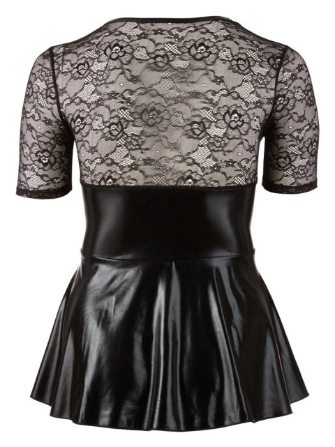 Cottelli Curves mini sukienka czarna z czerwonym sznurowaniem 2XL Cottelli Curves mini sukienka czarna z czerwonym sznurowaniem 2XL