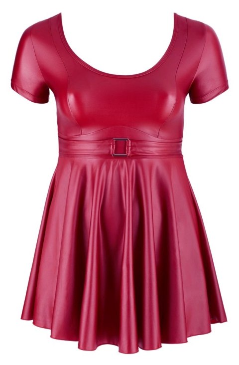 Cottelli Curves mini sukienka z dekoltem czerwona XL, rozkloszowana Cottelli Curves mini sukienka z dekoltem czerwona XL, rozkloszowana