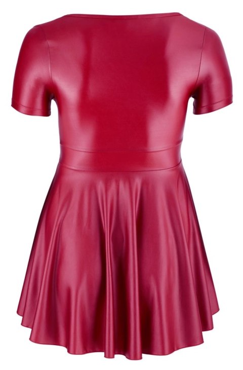 Cottelli Curves mini sukienka z dekoltem czerwona XL, rozkloszowana Cottelli Curves mini sukienka z dekoltem czerwona XL, rozkloszowana