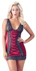 Cottelli Lingerie sukienka czerwona z czarną koronką M regulowana