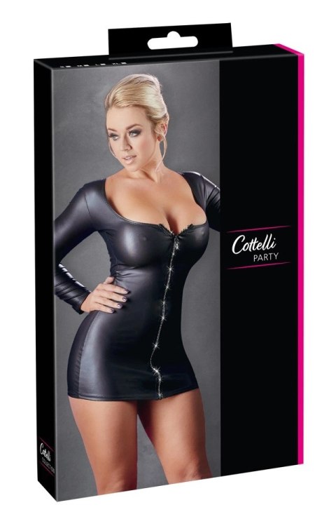 Cottelli PARTY sukienka czarna z zamkiem i długim rękawem S Cottelli PARTY sukienka czarna z zamkiem i długim rękawem S