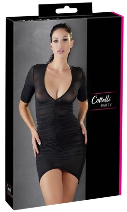 Cottelli PARTY sukienka mini czarna obcisła połprzezroczysta S