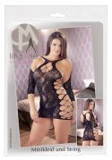 Mandy Mystery Lingerie Mini Sukienka Koronkowa Czarna S-L Bezszwowa