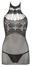 Mandy Mystery Lingerie sukienka siateczkowa czarna S-L z koronką