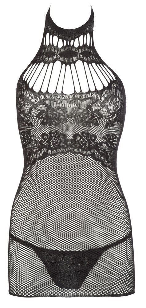 Mandy Mystery Lingerie sukienka siateczkowa czarna S-L z koronką Mandy Mystery Lingerie sukienka siateczkowa czarna S-L z koronką