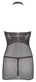 Mandy Mystery Lingerie sukienka siateczkowa czarna S-L z koronką
