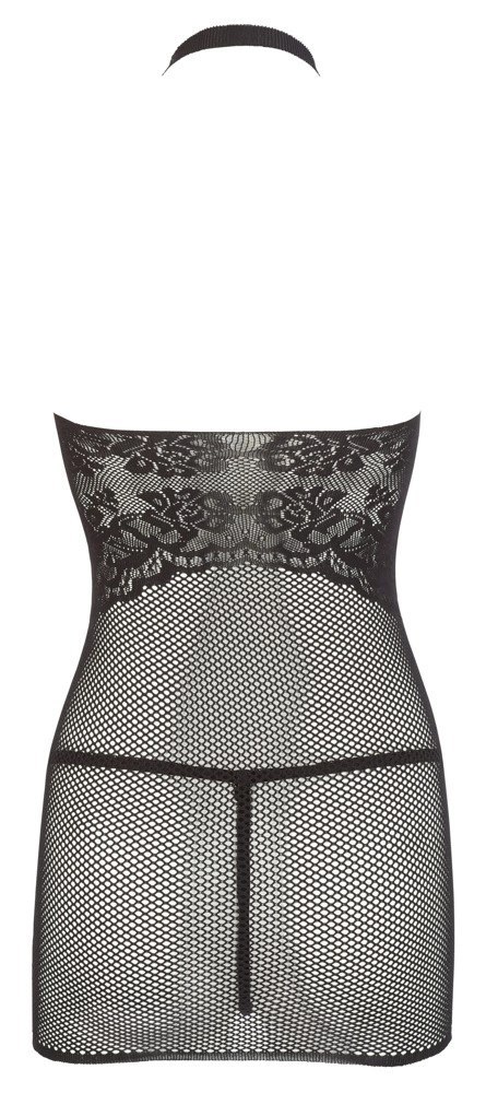 Mandy Mystery Lingerie sukienka siateczkowa czarna S-L z koronką Mandy Mystery Lingerie sukienka siateczkowa czarna S-L z koronką