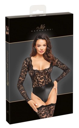 Noir Handmade Body koronkowe z matowym dołem, czarne, rozmiar L