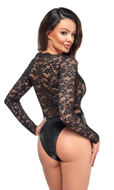 Noir Handmade Body koronkowe z matowym dołem, czarne, rozmiar L Noir Handmade Body koronkowe z matowym dołem, czarne, rozmiar L
