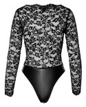 Noir Handmade Body koronkowe z matowym dołem, czarne, rozmiar L
