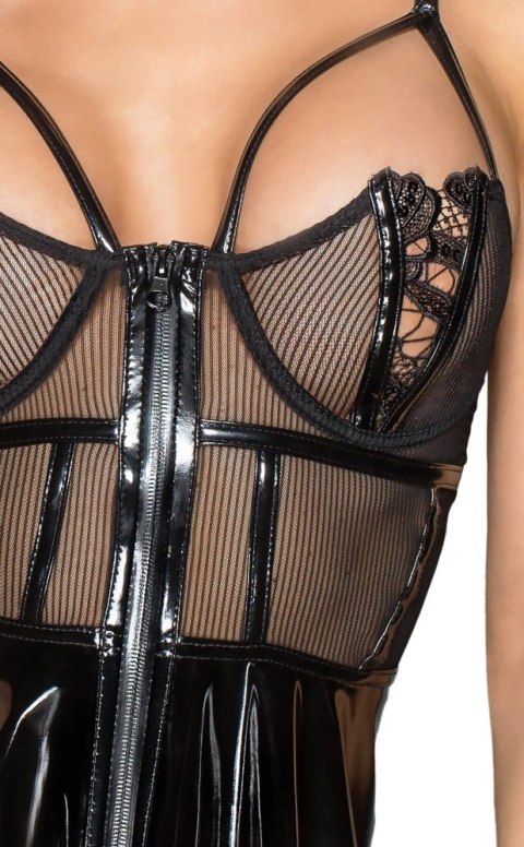 Noir Handmade L sukienka mini z połyskiem i połprzezroczystą gorą Noir Handmade L sukienka mini z połyskiem i połprzezroczystą gorą