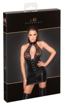 Noir Handmade Sukienka matowa z koronkową gorą czarna S