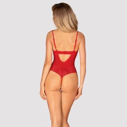 Obsessive Ingridia Body Koronkowe Czerwone Bez Miseczek i Krocza M/L