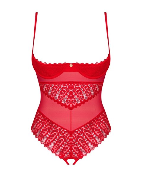 Obsessive Ingridia Body Koronkowe Czerwone Bez Miseczek i Krocza M/L Obsessive Ingridia Body Koronkowe Czerwone Bez Miseczek i Krocza M/L