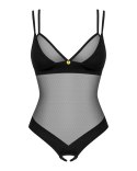 Obsessive Nesari Body z Siateczki Czarne M/L Elastyczne Detale