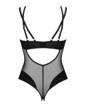 Obsessive Nesari Body z Siateczki Czarne M/L Elastyczne Detale