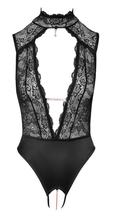 Abierta Fina Body Koronkowe z Satynowym Dołem i Ozdobą XL Abierta Fina Body Koronkowe z Satynowym Dołem i Ozdobą XL