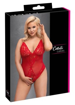 Cottelli Collection CURVES Body koronkowe czerwone bez części dolnej 2XL