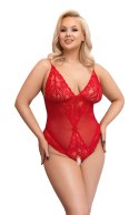 Cottelli Collection CURVES Body koronkowe czerwone bez części dolnej 2XL