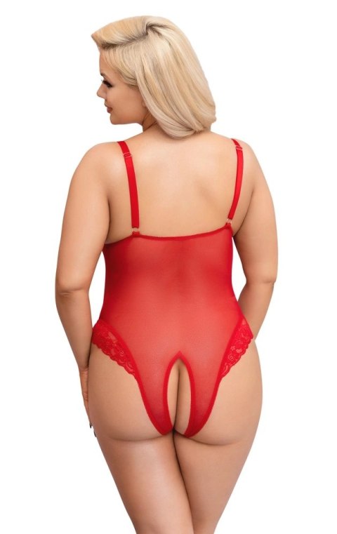 Cottelli Collection CURVES Body koronkowe czerwone bez części dolnej 2XL Cottelli Collection CURVES Body koronkowe czerwone bez części dolnej 2XL