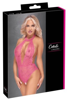 Cottelli LINGERIE Body Koronkowe Rożowe Halterneck L/XL