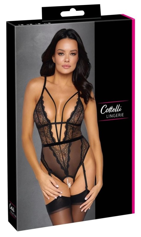 Cottelli Lingerie Body Koronkowe Czarne z Perełkami S Cottelli Lingerie Body Koronkowe Czarne z Perełkami S