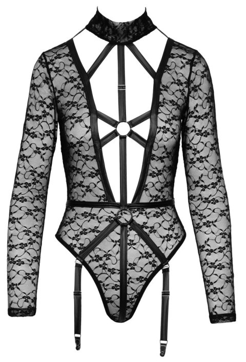 Cottelli Lingerie Body Koronkowe Czarny Uprząż Długi Rękaw S Cottelli Lingerie Body Koronkowe Czarny Uprząż Długi Rękaw S