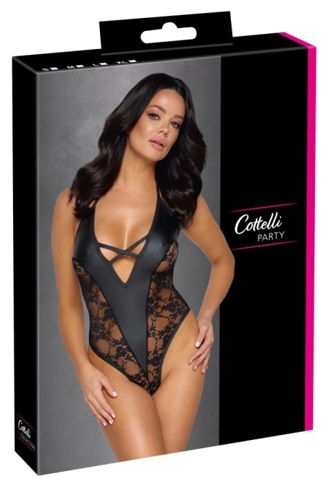 Cottelli Party Body Matowe z Koronką Czarny M Komfortowy Design Cottelli Party Body Matowe z Koronką Czarny M Komfortowy Design