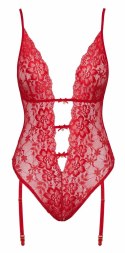 Kissable Body Czerwone Koronkowe z Paskami Do Pończoch S/M